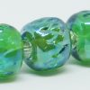 Silver glass pearls - dark oxalis